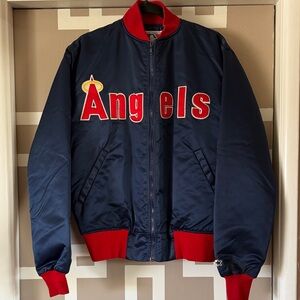 Vintage STARTER California Angels Satun Bomber Jacket, LIKE NEW